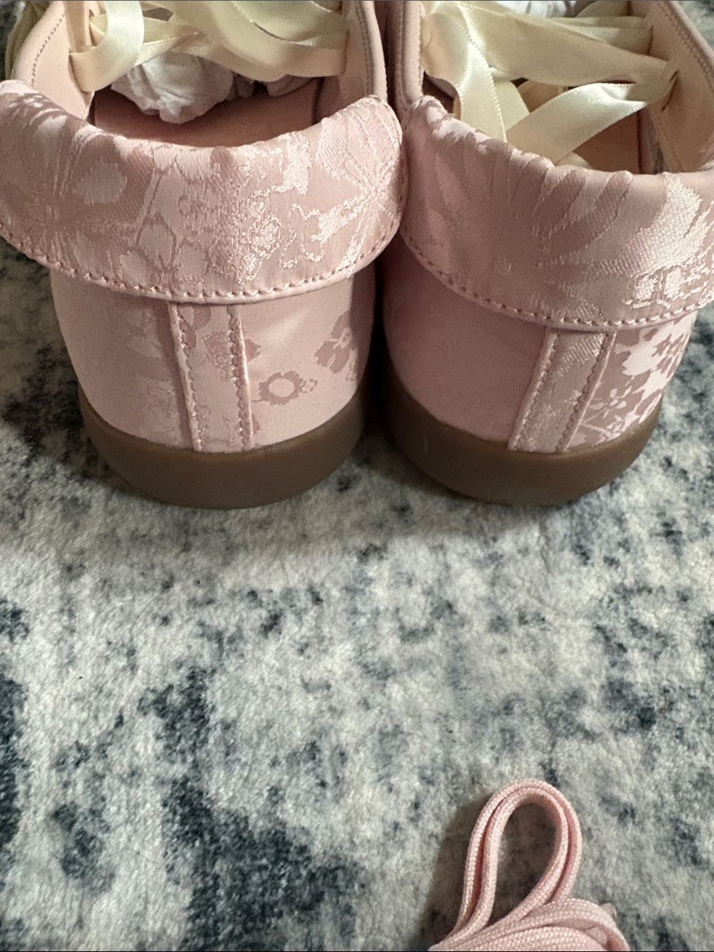 adidas Pink Floral Ballet-Style Flats with Ribbon Laces - Picture 5 of 7